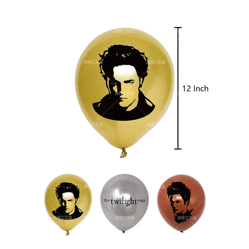 Movie the Twilight Theme Birthday Banners Balloons Decoration Set Vampire Werewolf Cake Toppers Baby Shower Event Party Supplies