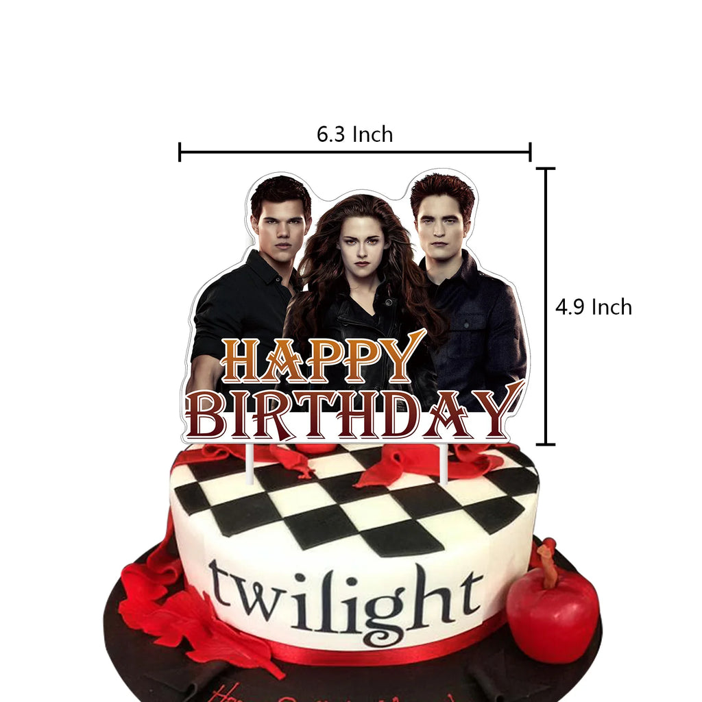 Movie the Twilight Theme Birthday Banners Balloons Decoration Set Vampire Werewolf Cake Toppers Baby Shower Event Party Supplies