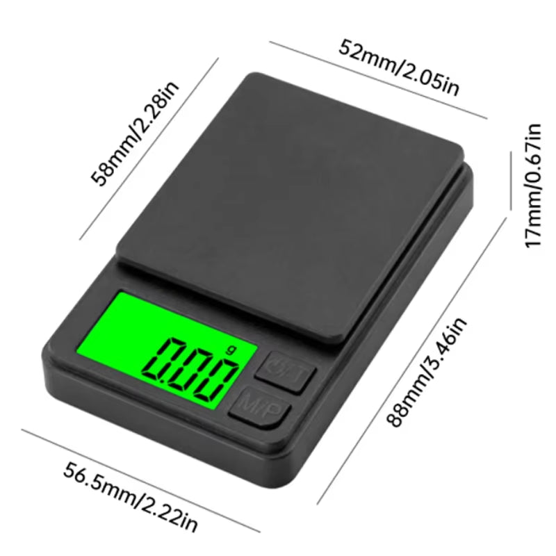 Precision Pocket Scale 1000G X 0.1G - Digital Gram Food Jewelry Ounces/Grains Scale with Backlit LCD - Mini Scale for Travel