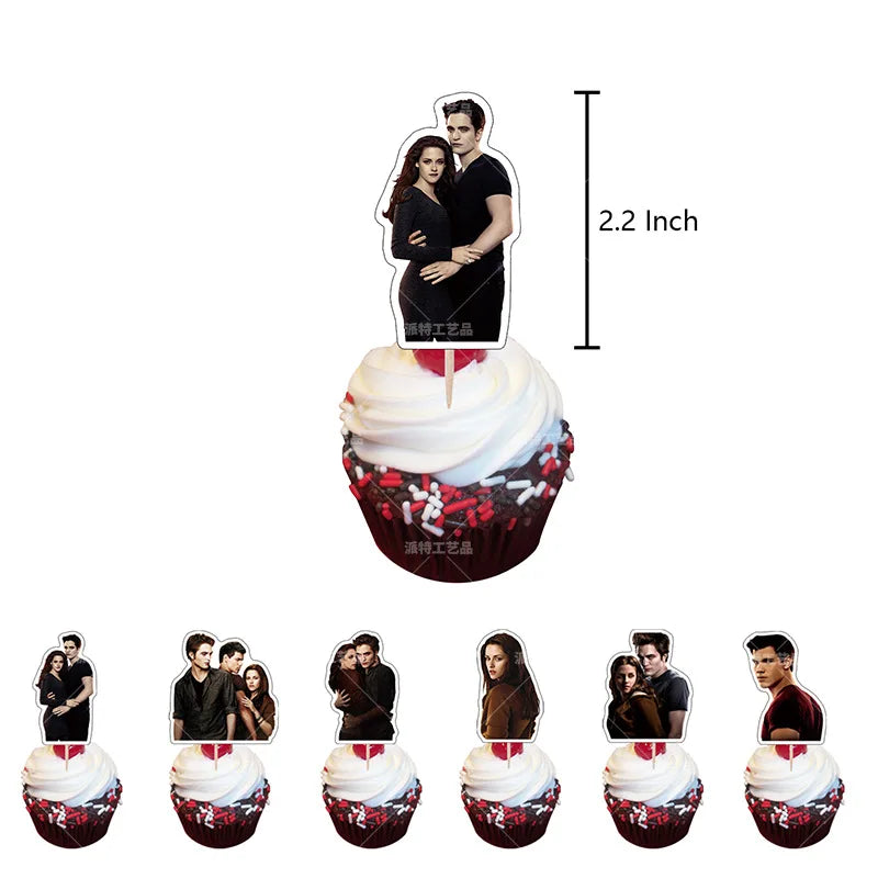 Movie the Twilight Theme Birthday Banners Balloons Decoration Set Vampire Werewolf Cake Toppers Baby Shower Event Party Supplies